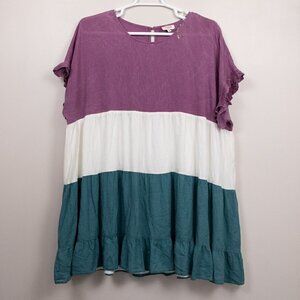 Andree by Unit color block shift dress-2X